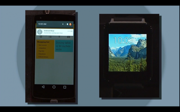 Die Präsentation von Android Wear während der Google I/O. (Screenshot: Golem.de)